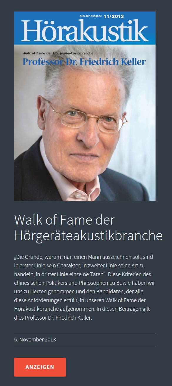 Professor Dr. Friedrich Keller verstorben