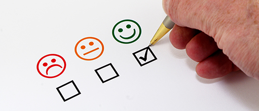 Bildbeschreibung: Zufriendenheitssmileys